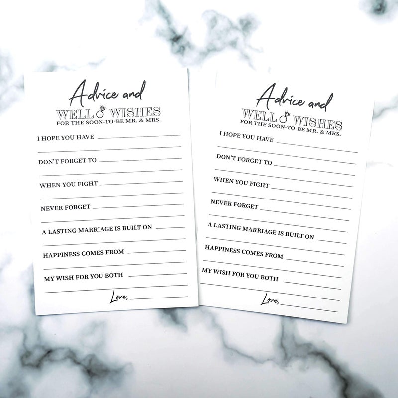 RXBC2011 Wedding advice and well wishes Cards for the soon to be Mr and Mrs Bride and Groom Newlyweds Bridal Shower Games Note Marriage Advice Pack of 50 - Image 4